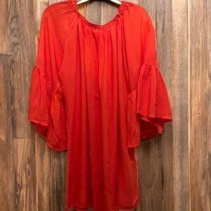 Women’s Free Flowy Oversized Top By Exist Orange One Size